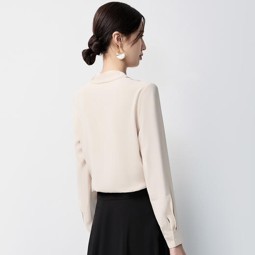 【气质V领】罗蒙女士长袖衬衫商务时尚优雅大气简约通勤百搭衬衫女 商品图5