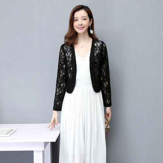 纯色百搭常规蕾丝衫/雪纺衫/开衫CME1901 商品图3