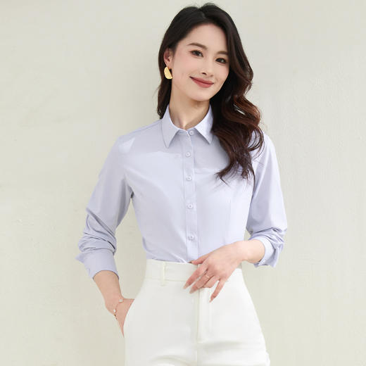 【防油防水防污】罗蒙女士长袖衬衫简约舒适商务通勤百搭衬衫衬衣女 商品图5