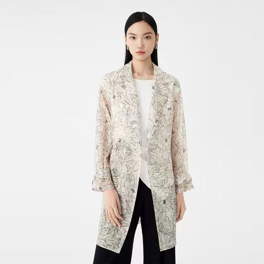 L2朗姿中长款风衣女印花垂感女装气质上衣 LAST02WBY121C01 商品图0