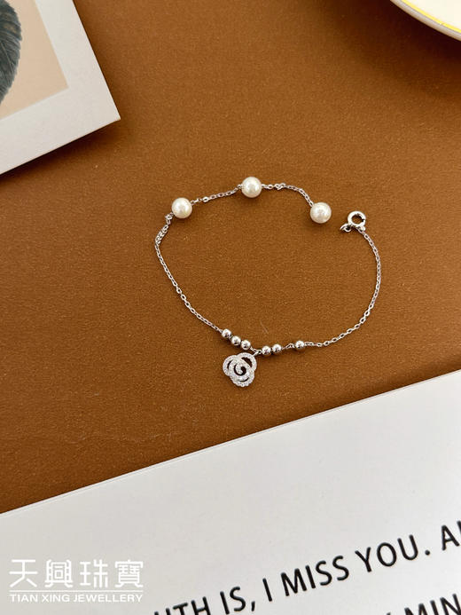 时尚925银 小珍珠手链 商品图0