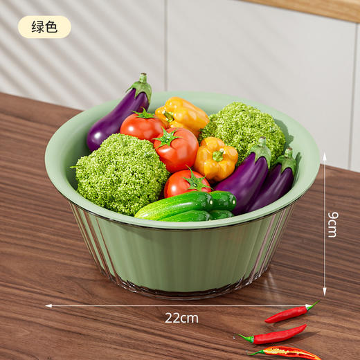 【食品级材质，夏日厨房必备！】新款双层果蔬沥水篮容量NYC，体积小巧方便收纳。一物多用。淘米、水果、蔬菜洗净无残留，掀盖立刻分离水与菜，八快速沥水让清洗再简单不过！ 商品图11