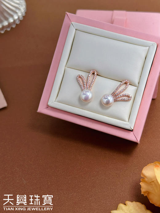 时尚925珍珠银耳钉 款一 商品图0