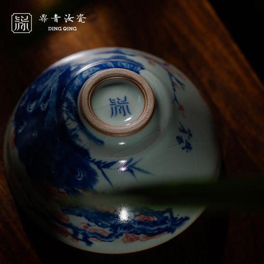 问鼎鼎青青花 宋盏杯（孔雀红梅） 商品图2