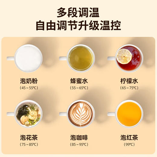 【小家电】艾贝丽分体式恒温电热水瓶杏色 ABL-SP37 HF 商品图3