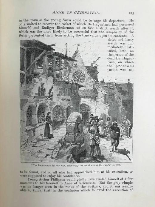 1894年 司各特《盖厄斯坦的安妮》 约百幅插图 漆布精装16开 商品图8