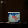 问鼎鼎青青花青方杯（荷花金鱼图）（红蓝金鱼藻）（红蓝鲤鱼绿水藻） 商品缩略图3
