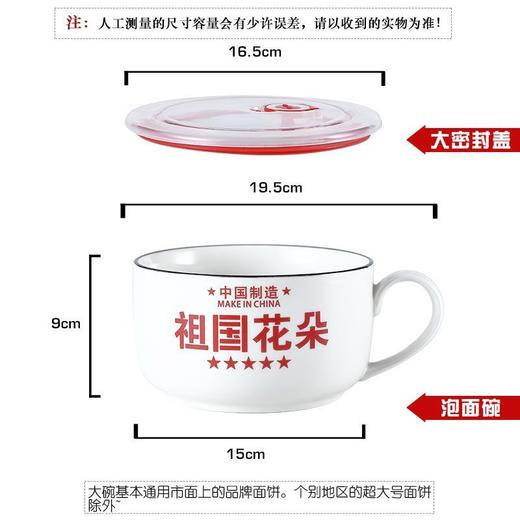 陶瓷泡面碗带盖陶瓷学生单人餐具宿舍泡面神器文字大号碗可微波炉 商品图3