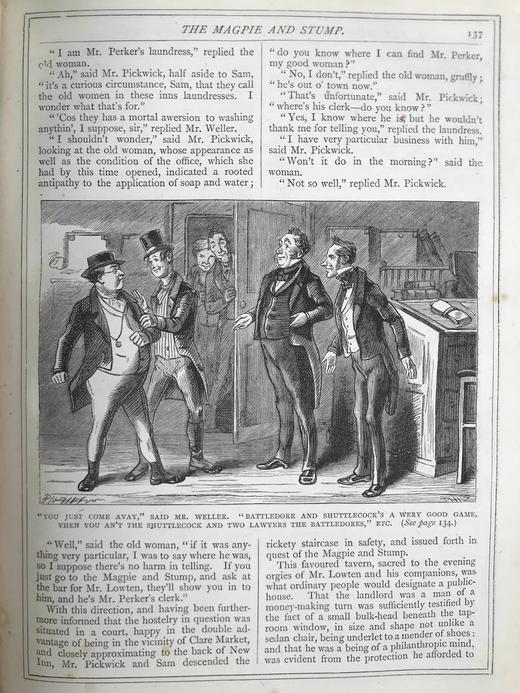 约19世纪后期 狄更斯《匹克威客俱乐部》 Phiz菲兹57幅插图 真皮精装16开 商品图9