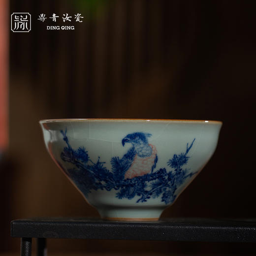 问鼎鼎青青花 宋盏杯（松树鹰） 商品图0