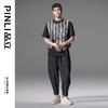 PINLI品立夏季新款新中式刺绣镂空马甲不规则下摆休闲男背心B242107122 商品缩略图1