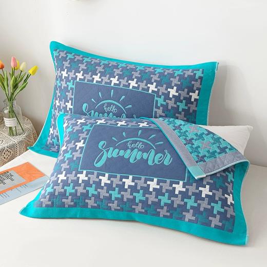 曼庭生活 纱布夹棉枕巾 商品图0