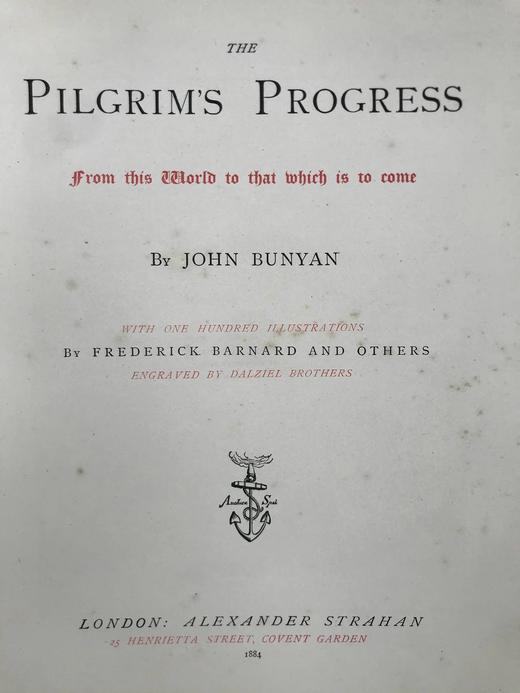 1884年 班扬《天路历程》 100幅版画插图 漆布精装18开 商品图2