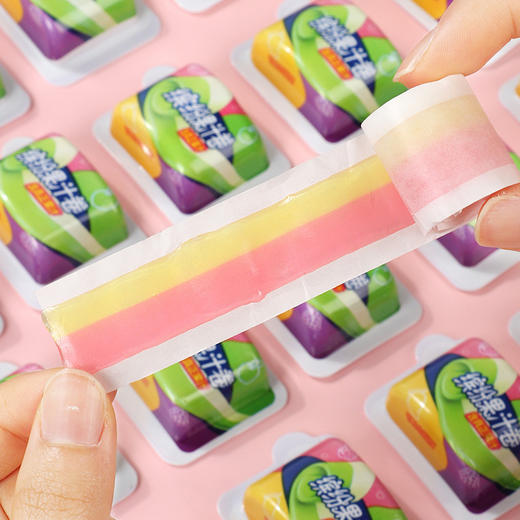 【可以卷起来吃的糖果！果汁卷软糖】缤纷多彩果汁卷一撕一拉妙趣好味，鲜果香甜 甜蜜爽口欢乐加倍，童年怀旧小零食休闲食品高颜值糖果 商品图1
