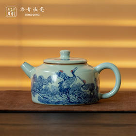 问鼎鼎青青花井栏壶（松鹤延年）