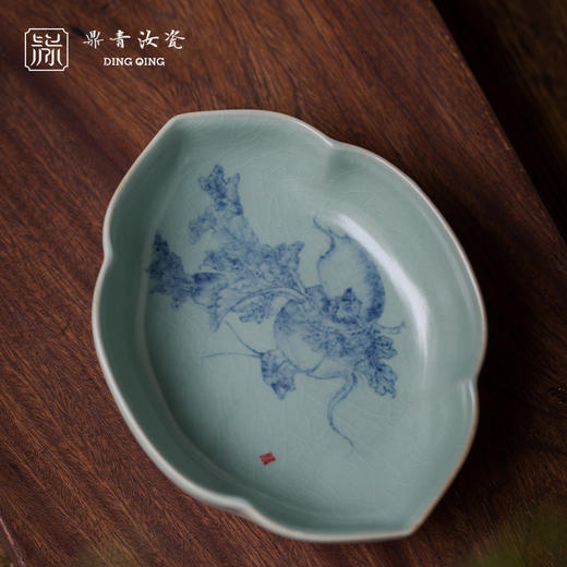 问鼎鼎青青花嘉叶壶承（丰年） 商品图2