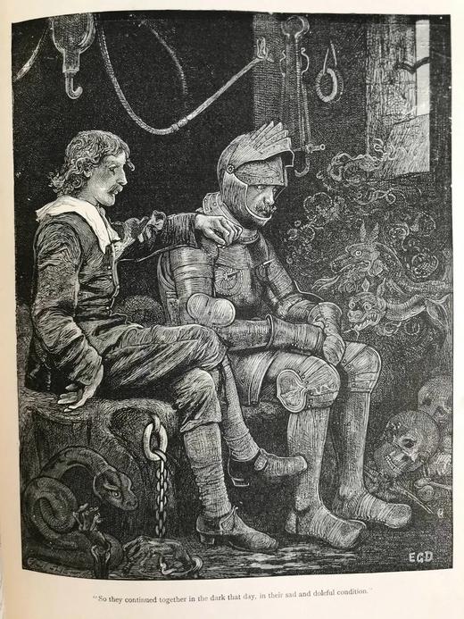 1884年 班扬《天路历程》 100幅版画插图 漆布精装18开 商品图9