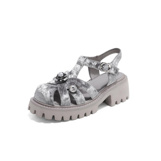 westory夏季新款法式优雅高跟凉鞋露趾粗跟鞋凉鞋W24BG62141 商品图1