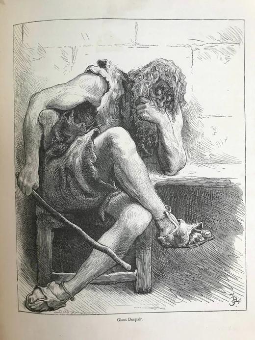 1884年 班扬《天路历程》 100幅版画插图 漆布精装18开 商品图10