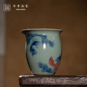 问鼎鼎青青花 特大茶海（春晓）（池塘金鱼水藻）（虎啸山林）