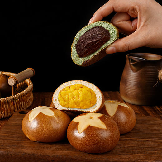 【健康状态“碱”回来！海盐芝士碱水面包】抹茶奶酪欧包碱水面包，馅料细腻浓稠入口即化，早餐代餐不单独添加蔗糖饱腹抹茶糕点零食Y 商品图1