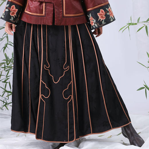 夏季新款新中式国风100%粘胶纤维半身裙J221592 商品图0