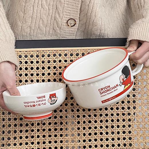 日系卡通蜡笔小新泡面碗带盖陶瓷碗家用少女心汤面碗宿舍学生用 商品图4