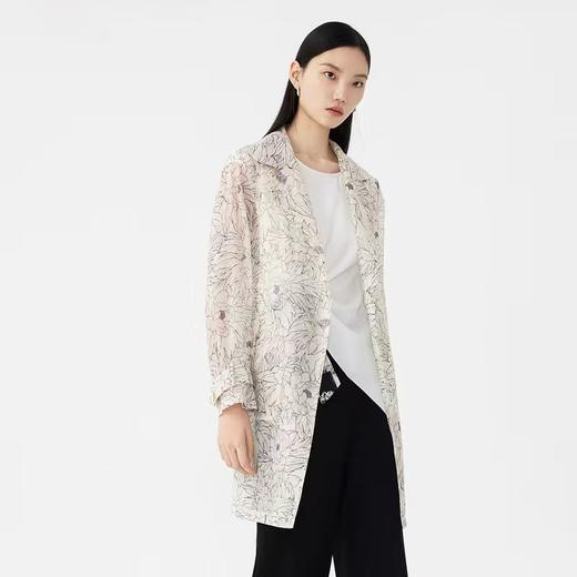 L2朗姿中长款风衣女印花垂感女装气质上衣 LAST02WBY121C01 商品图2