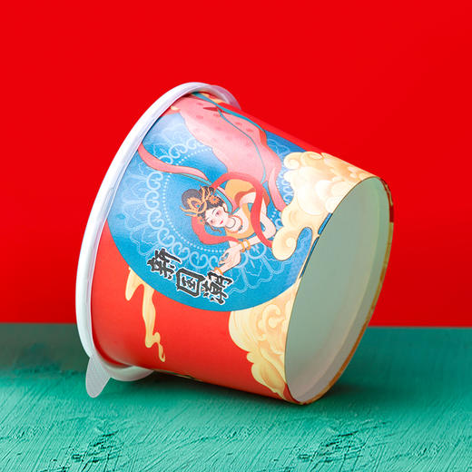 喇叭花一次性国潮风纸碗摆摊臭豆腐炸洋芋圆形小吃牛杂碗外卖打包 商品图3