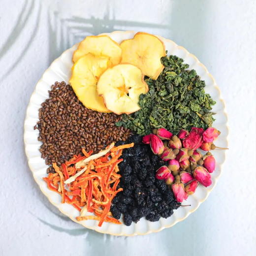 【超好喝！苹果玫瑰荷叶茶】植物草本，甄选决明子、橘皮、桑葚、荷叶、重瓣红玫瑰、苹果！抖音爆款花草果茶泡茶茶袋泡茶养生玫瑰茶 商品图1