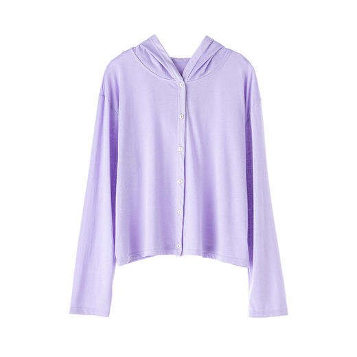 【2026夏季】丝光竹节棉・连帽开衫 时尚连帽空调衫 宽松休闲百搭竹节棉纽扣长袖开衫外穿 商品图5