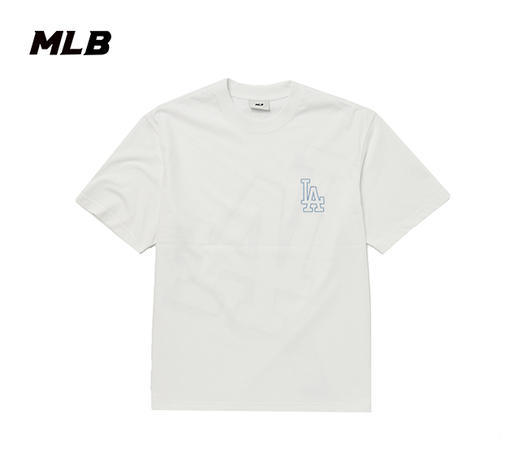 MLB大LOGO休闲短袖洛杉矶道奇队米白色3ATSB0433 商品图1