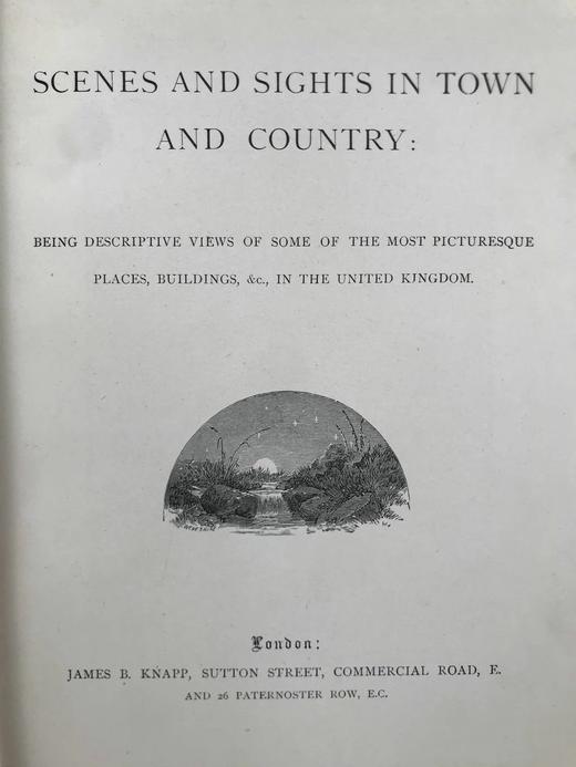 约19世纪后期 英国城乡风光图集 数十幅精美版画插图 漆布精装大32开 商品图3