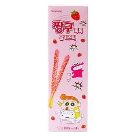 Sunyoung 跳跳糖草莓牛奶味饼干棒57g 짱구톡톡딸기스틱57g