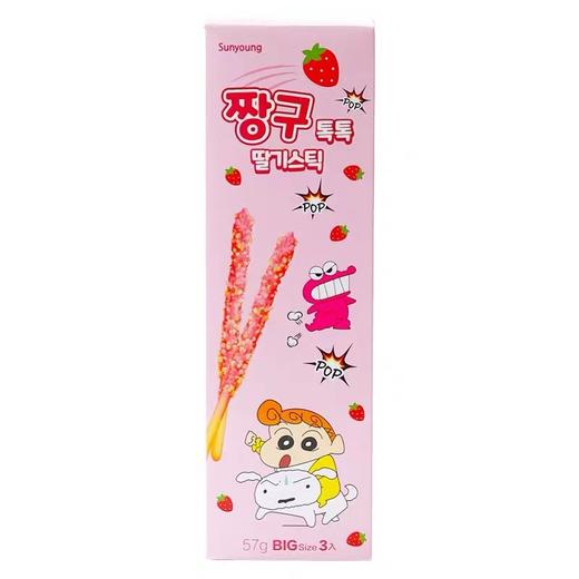 Sunyoung 跳跳糖草莓牛奶味饼干棒57g 짱구톡톡딸기스틱57g 商品图0