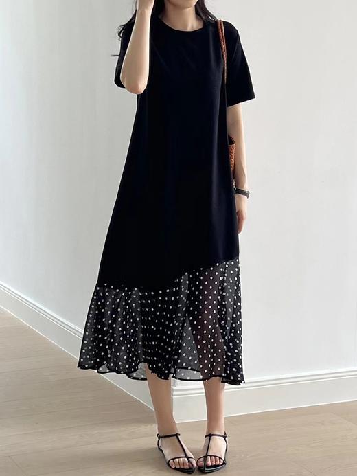 梦露波点拼接鱼尾连衣裙夏季优雅永不过时 商品图10