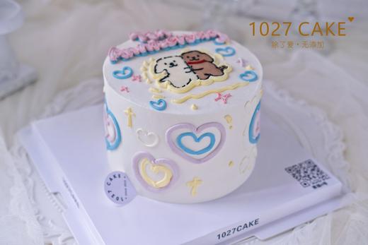 1027CAKE |  手绘蛋糕  线条小狗 商品图1