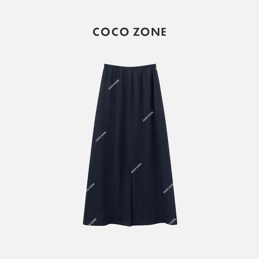COCO ZONE夏季松紧腰纯色显瘦半身裙休闲百搭A字中长裙CC1B1094 商品图1