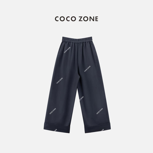 COCO ZONE "机能裤”夏季时尚设计感翻边松紧腰休闲裤纯色百搭直筒裤CC1B1025 商品图1