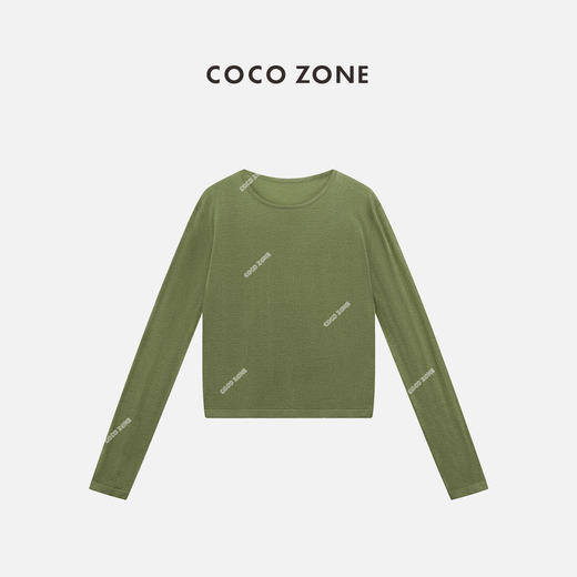 COCO ZONE2024简约圆领针织衫百搭休闲纯色长袖上衣CC1B1188 商品图1