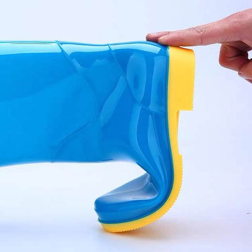 女雨鞋水鞋雨靴 蓝色防水高筒高胶鞋 厨房工地户外牛筋底耐磨防滑防劳保鞋工作鞋 1对 商品图1