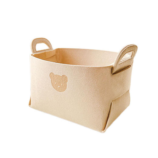 「29.9到手3件套！毛毡收纳篮」大容量加厚毛毡小熊玩具杂物桌面居家户外手提收纳整理 商品图4