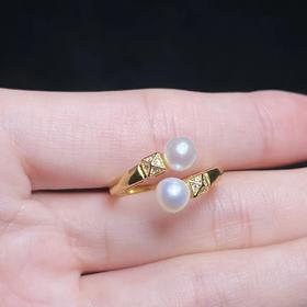 珍珠戒指-玉美人菲菲HZ/S925珍珠戒指约6+mm/可调节