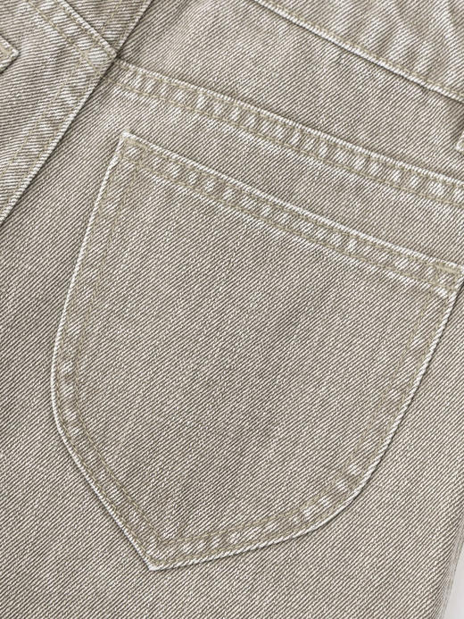 COCO ZONE "灰咖牛“100棉复古显瘦休闲裤简约直筒裤CC1B1275 商品图6