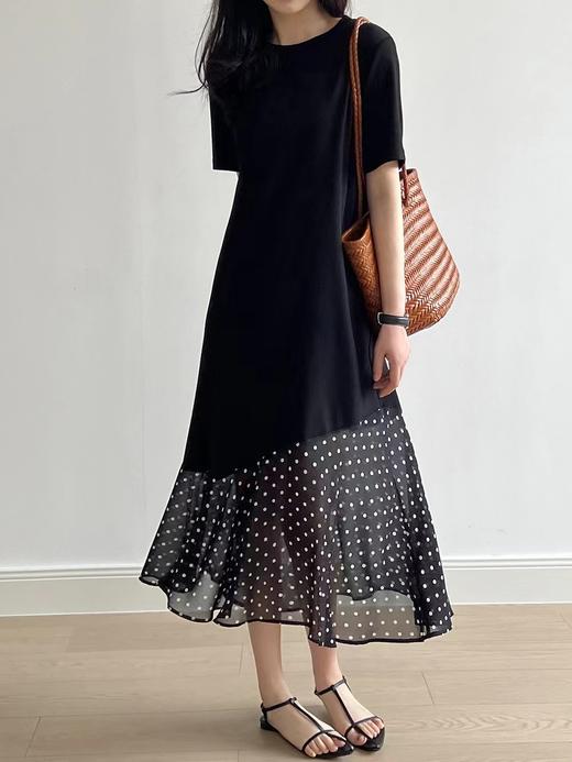 梦露波点拼接鱼尾连衣裙夏季优雅永不过时 商品图11
