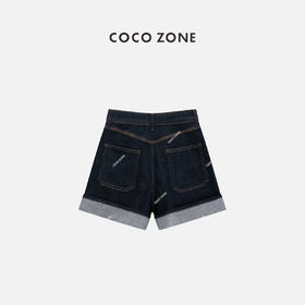 COCO ZONE 刘一一 时尚复古A字短裤设计感明线通勤裤子CC2B1043