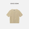 COCO ZONE "出圈上衣”夏季圆领单排扣针织衫显瘦短袖上衣CC2B0958 商品缩略图1