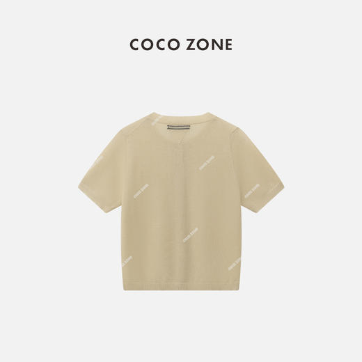 COCO ZONE "出圈上衣”夏季圆领单排扣针织衫显瘦短袖上衣CC2B0958 商品图1