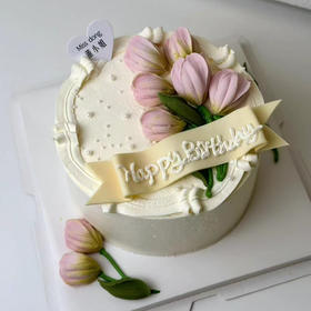 粉色系刮刀花蛋糕【3】