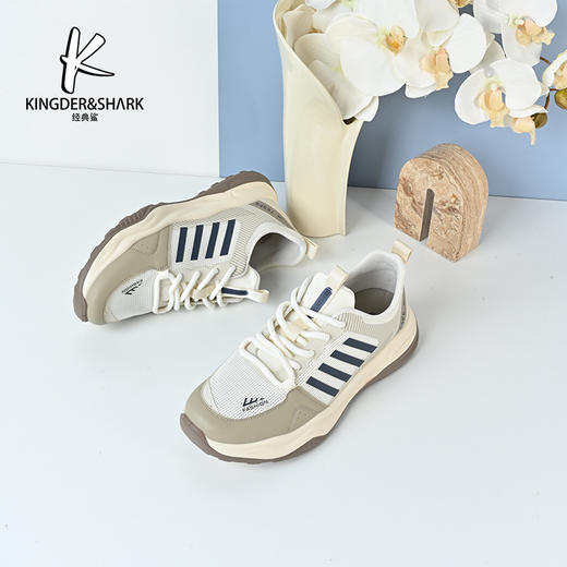 经典鲨2024年时尚拼色韩版平底男士平底休闲跑步鞋KW10-D26061 商品图2